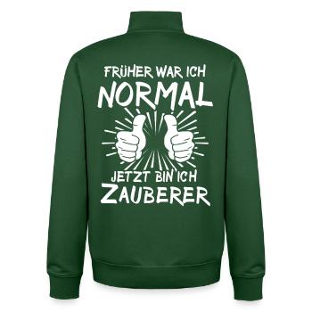 Zauberer - Unisex Organic Zip Sweatshirt von Stanley/Stella - Flaschengrün - Hinten - AI Model Male 185 dark (185cm)