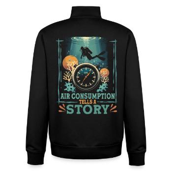 La consommation d’air de plongée récréative pour plongeurs raconte une histoire - Sweat zippé unisexe en coton bio Stanley/Stella - noir - Dos - AI Model Male 185 light (185cm)