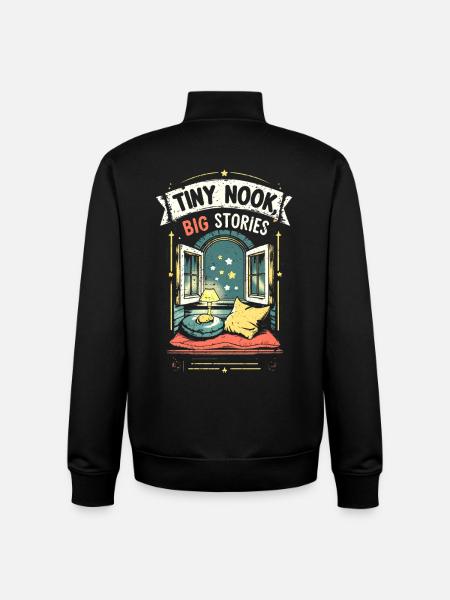 Tiny House Tiny Nook Grandes histoires - Sweat zippé unisexe en coton bio Stanley/Stella - noir