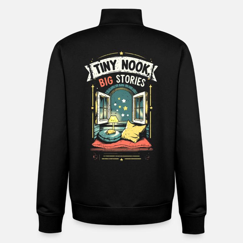 Tiny House Tiny Nook Grandes histoires - Sweat zippé unisexe en coton bio Stanley/Stella - noir