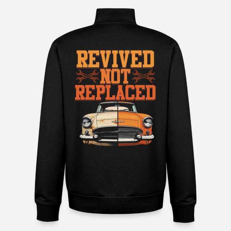 Restauration automobile relancée Non remplacée - Sweat zippé unisexe en coton bio Stanley/Stella - noir