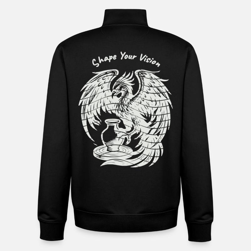 Phoenix Rising – Blanc Pur - Sweat zippé unisexe en coton bio Stanley/Stella - noir
