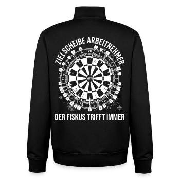 Zielscheibe Arbeitnehmer Dartscheibe Der Fiskus - Unisex Organic Zip Sweatshirt von Stanley/Stella - Schwarz - Hinten - AI Model Male 185 light (185cm)