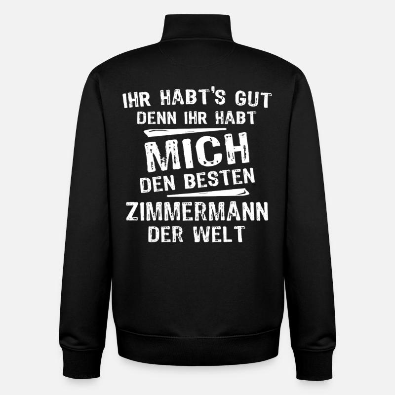Zimmermann - Unisex Organic Zip Sweatshirt von Stanley/Stella - Schwarz
