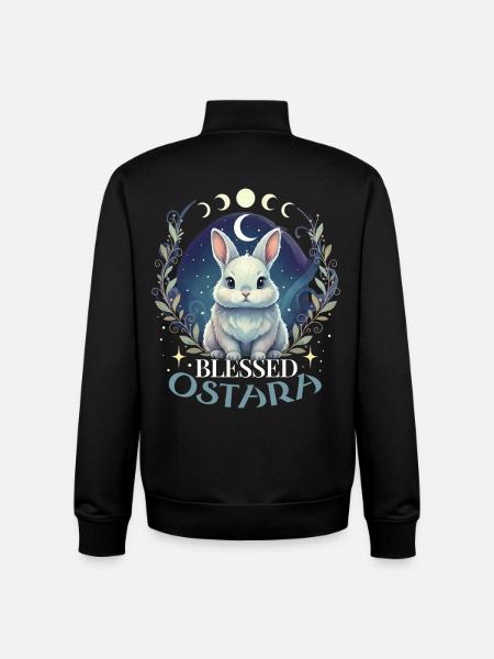 Happy Easter Ostara Rabbit - Unisex Organic Zip Sweatshirt by Stanley/Stella - black