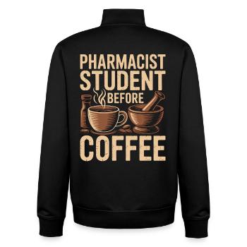 Pharmacist Student Before Medicine Coffee Lover - Unisex Organic Zip Sweatshirt von Stanley/Stella - Schwarz - Hinten - AI Model Male 185 light (185cm)