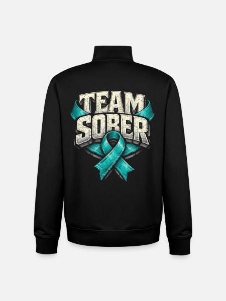 Detoxification Withdrawal Addicted Team Sober - Unisex Organic Zip Sweatshirt by Stanley/Stella - black