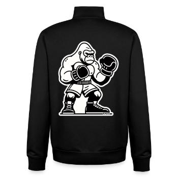 Gorilla Boxer Bold Outline - Unisex Organic Zip Sweatshirt by Stanley/Stella - black - Back - AI Model Male 185 light (185cm)