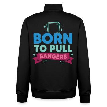 Born To Pull Bangers Trading Card Collector - Unisex Organic Zip Sweatshirt by Stanley/Stella - black - Back - AI Model Male 185 light (185cm)