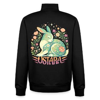 Ostara Blessings Happy Easter Ostara Rabbit - Unisex Organic Zip Sweatshirt by Stanley/Stella - black - Back - AI Model Male 185 light (185cm)