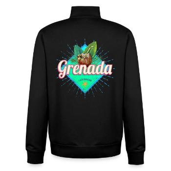 Grenada Karibik Urlaub Vintage Insel Souvenir - Unisex Organic Zip Sweatshirt von Stanley/Stella - Schwarz - Hinten - AI Model Male 185 light (185cm)