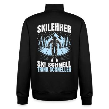 Après MONITEUR DE SKI SKI SPEED DRINK FASTER FUN - Sweat zippé unisexe en coton bio Stanley/Stella - noir - Dos - AI Model Male 185 light (185cm)