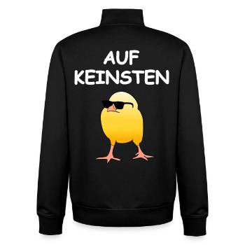 On no chick - Unisex Organic Zip Sweatshirt by Stanley/Stella - black - Back - AI Model Male 185 light (185cm)