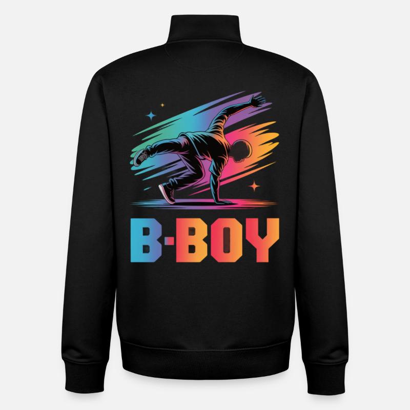 B-Boy Breakdance Streetstyle Breakdancer - Sweat zippé unisexe en coton bio Stanley/Stella - noir