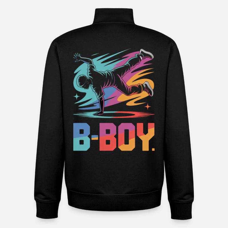 B-Boy Breakdance Streetstyle Breakdancer - Sweat zippé unisexe en coton bio Stanley/Stella - noir