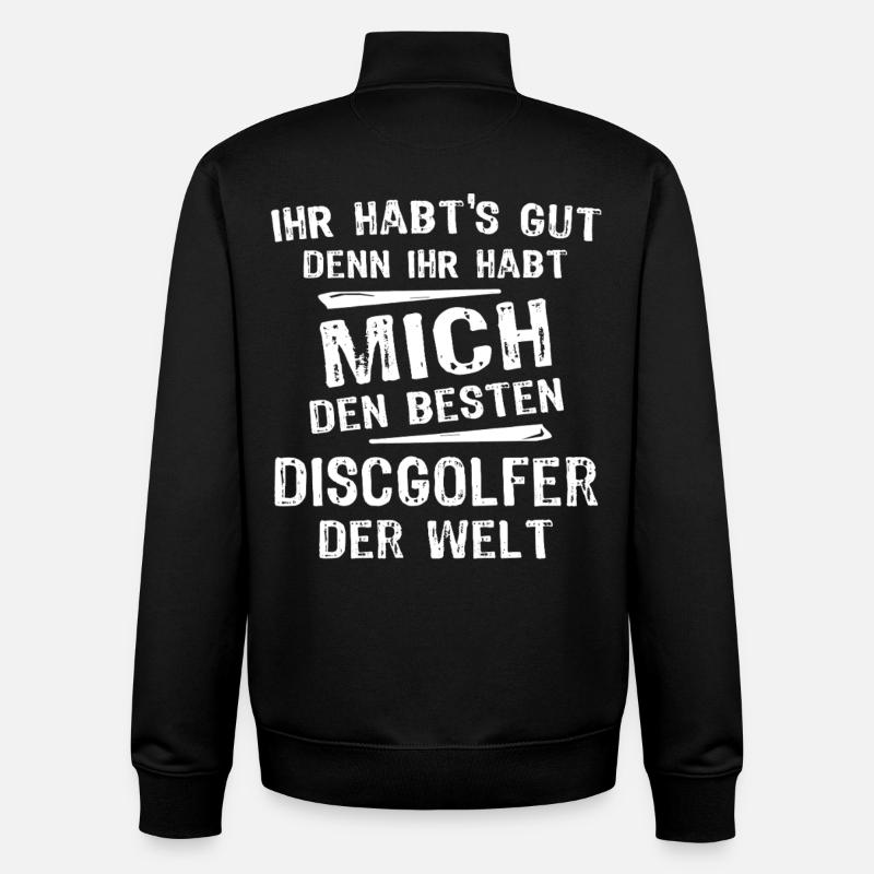 Disc golfeurs - Sweat zippé unisexe en coton bio Stanley/Stella - noir