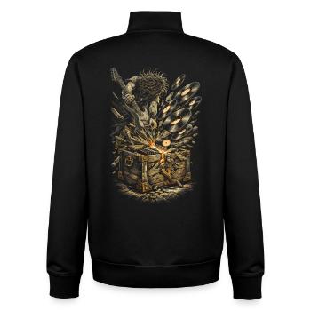 Disques vinyles de collection Vinyl Vinyl Collections - Sweat zippé unisexe en coton bio Stanley/Stella - noir - Dos - AI Model Male 185 light (185cm)