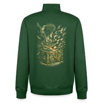 Disques vinyles de collection Vinyl Vinyl Collections - Sweat zippé unisexe en coton bio Stanley/Stella - vert bouteille - Dos - AI Model Male 185 dark (185cm)