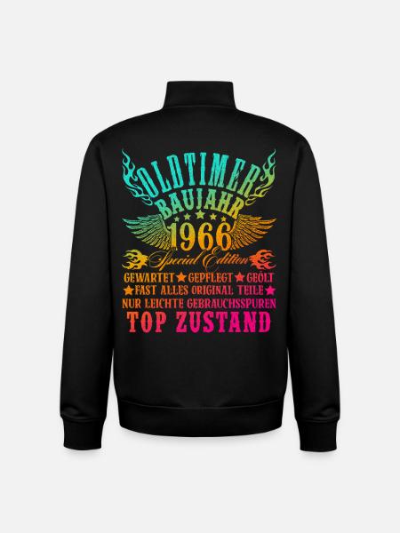 60e verjaardag 60 jaar Versiering 1965 Cadeau Grappig - Unisex sweater met rits van biologisch katoen Stanley/Stella - zwart