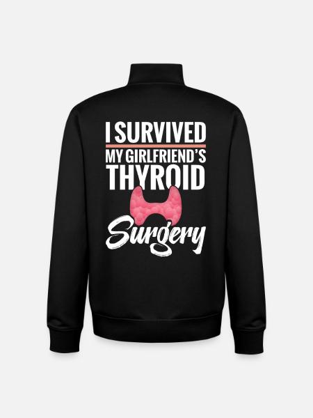  Thyroid Removal Surgery Girlfriend Thyroid - Unisex Organic Zip Sweatshirt by Stanley/Stella - black