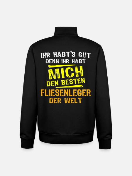 Tiler Gift - Unisex Organic Zip Sweatshirt by Stanley/Stella - black