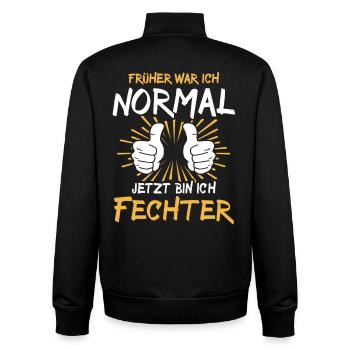 Fechter Spruch - Unisex Organic Zip Sweatshirt von Stanley/Stella - Schwarz - Hinten - AI Model Male 185 light (185cm)