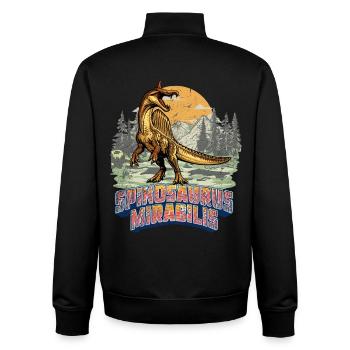 Spinosaurus Mirabilis Retro Neuer Dinosaurier  - Unisex Organic Zip Sweatshirt von Stanley/Stella - Schwarz - Hinten - AI Model Male 185 light (185cm)