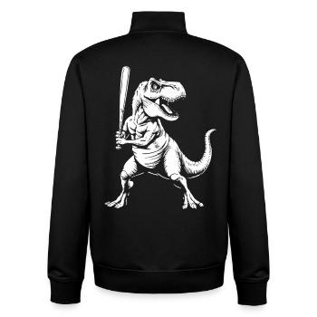 Baseball Baseballer Dinosaurier Baseballspieler - Unisex Organic Zip Sweatshirt von Stanley/Stella - Schwarz - Hinten - AI Model Male 185 light (185cm)