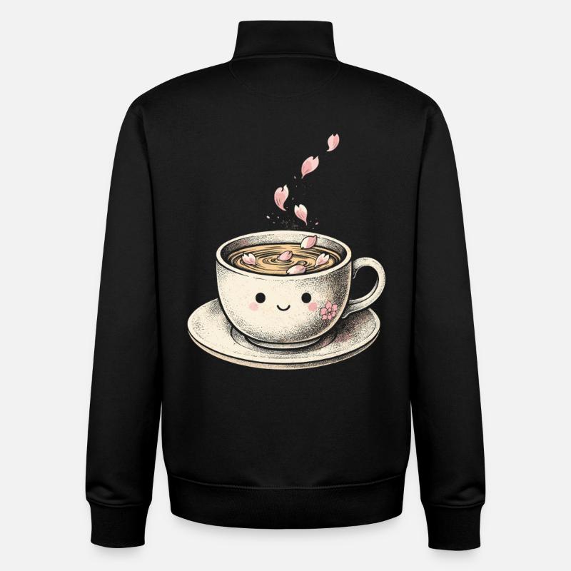 Kirsebærblomst Sakura Kirsebærblomst - Stanley/Stella unisex sweatshirt med lynlås i økologisk - sort