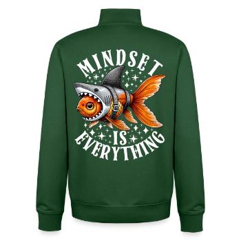 Mindset Is Everything Motivational Inspirational - Unisex Organic Zip Sweatshirt von Stanley/Stella - Flaschengrün - Hinten - AI Model Male 185 dark (185cm)
