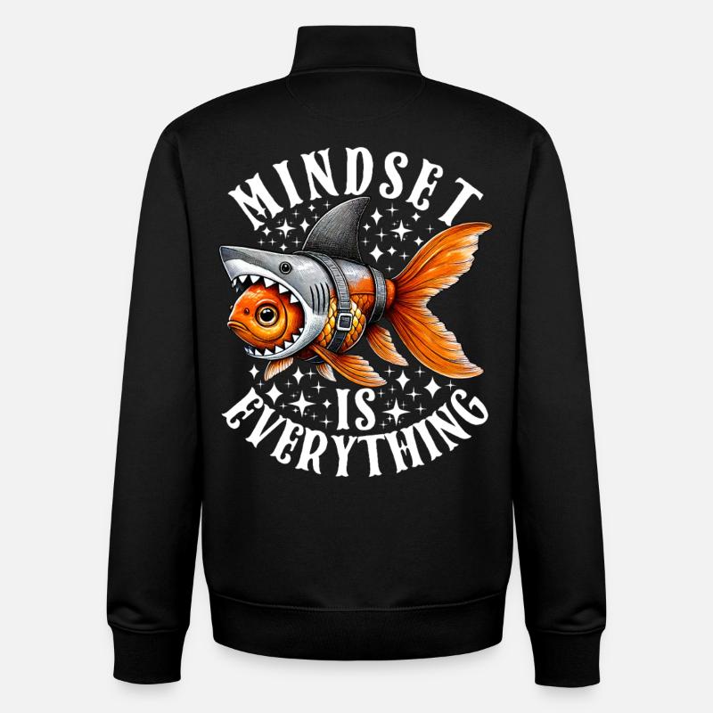 Mindset Is Everything Motivational Inspirational - Unisex Organic Zip Sweatshirt by Stanley/Stella - black