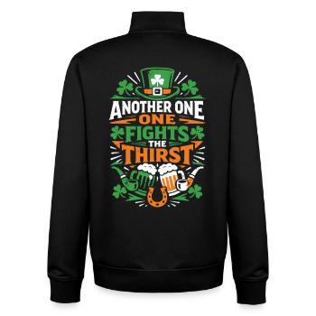 Another one fights the thirst | St Patrick's Day - Unisex Organic Zip Sweatshirt von Stanley/Stella - Schwarz - Hinten - AI Model Male 185 light (185cm)