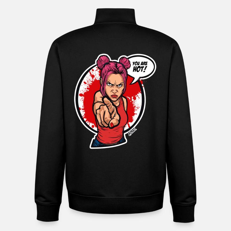 Pointing Power Diva - Unisex Organic Zip Sweatshirt von Stanley/Stella - Schwarz