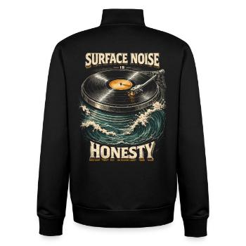 Disques vinyles de collection Vinyl Vinyl Collections - Sweat zippé unisexe en coton bio Stanley/Stella - noir - Dos - AI Model Male 185 light (185cm)