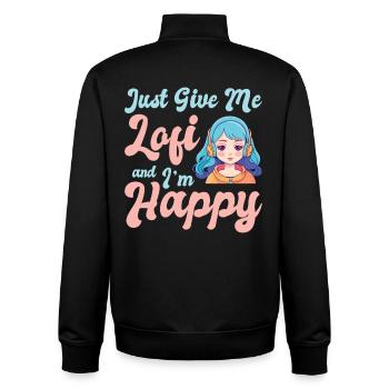 Lofi Hip Hop Relaxing Jazz Music Mix Genre Lofi - Unisex Organic Zip Sweatshirt by Stanley/Stella - black - Back - AI Model Male 185 light (185cm)