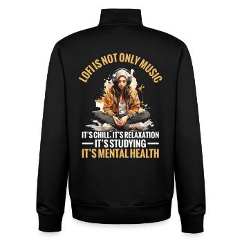  Lofi Hip Hop Music Relaxation Music Lover Lofi - Unisex Organic Zip Sweatshirt by Stanley/Stella - black - Back - AI Model Male 185 light (185cm)