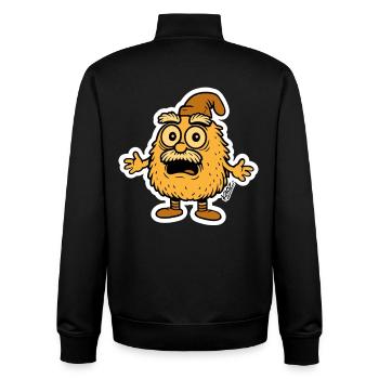 Entsetzter Gartenzwerg Wichtel Cartoon - Unisex Organic Zip Sweatshirt von Stanley/Stella - Schwarz - Hinten - AI Model Male 185 light (185cm)