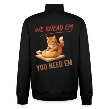 Sourdough bread we bake them, you need - Unisex Organic Zip Sweatshirt by Stanley/Stella - black - Back - AI Model Male 185 light (185cm)