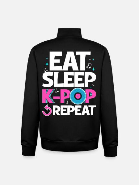 Eat Sleep K-pop Repeat - Unisex Organic Zip Sweatshirt by Stanley/Stella - black