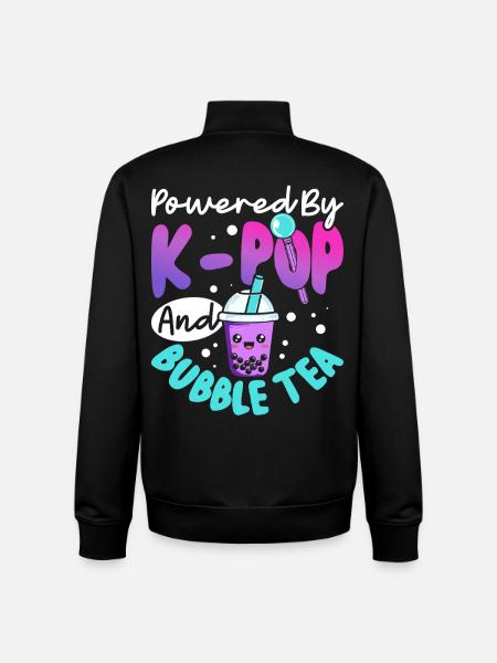 Powered by K-pop Bubble Tea - Unisex Organic Zip Sweatshirt by Stanley/Stella - black
