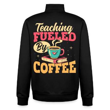 The lessons are taught by coffee educators - Unisex Organic Zip Sweatshirt by Stanley/Stella - black - Back - AI Model Male 185 light (185cm)