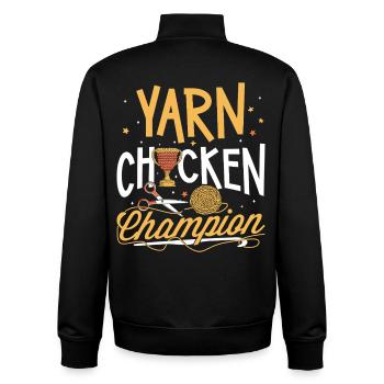 Garn-huhn-champion Häkler Stricken - Unisex Organic Zip Sweatshirt von Stanley/Stella - Schwarz - Hinten - AI Model Male 185 light (185cm)