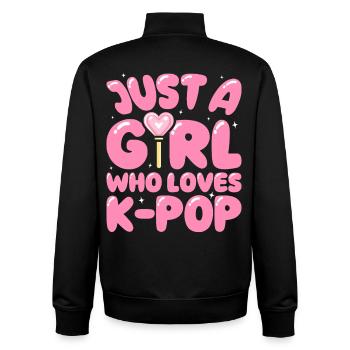 Nur Ein Mädchen, Das K-pop-musik-fan-design Liebt - Unisex Organic Zip Sweatshirt von Stanley/Stella - Schwarz - Hinten - AI Model Male 185 light (185cm)