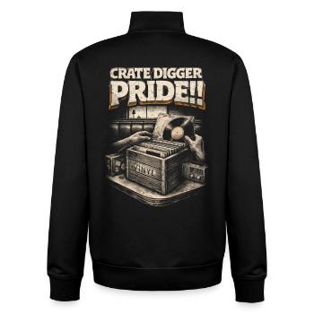 Disques vinyles de collection Fierté de Crate Digger - Sweat zippé unisexe en coton bio Stanley/Stella - noir - Dos - AI Model Male 185 light (185cm)