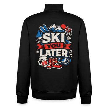Ski You Later - Wintersport Après Ski - Unisex Organic Zip Sweatshirt von Stanley/Stella - Schwarz - Hinten - AI Model Male 185 light (185cm)