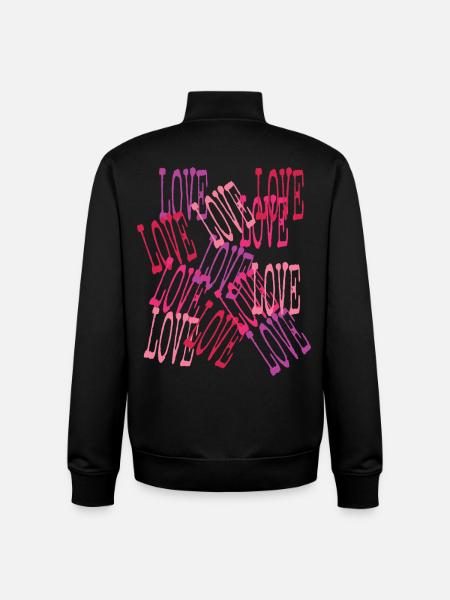 Love Cascading Romantic Lettering - Unisex Organic Zip Sweatshirt by Stanley/Stella - black