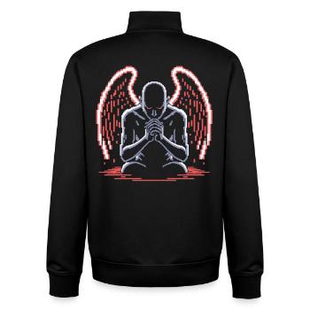 Dark Angel Pixel Art Shirt – Gefallener Engel - Unisex Organic Zip Sweatshirt von Stanley/Stella - Schwarz - Hinten - AI Model Male 185 light (185cm)