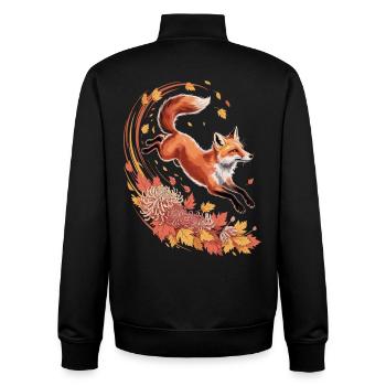 Fuchs Herbst Shirt – Elegantes Fuchs T-Shirt Wald  - Unisex Organic Zip Sweatshirt von Stanley/Stella - Schwarz - Hinten - AI Model Male 185 light (185cm)