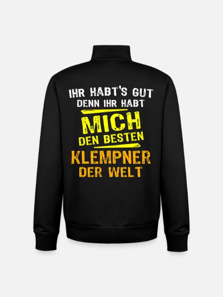 Plumber Gift - Unisex Organic Zip Sweatshirt by Stanley/Stella - black