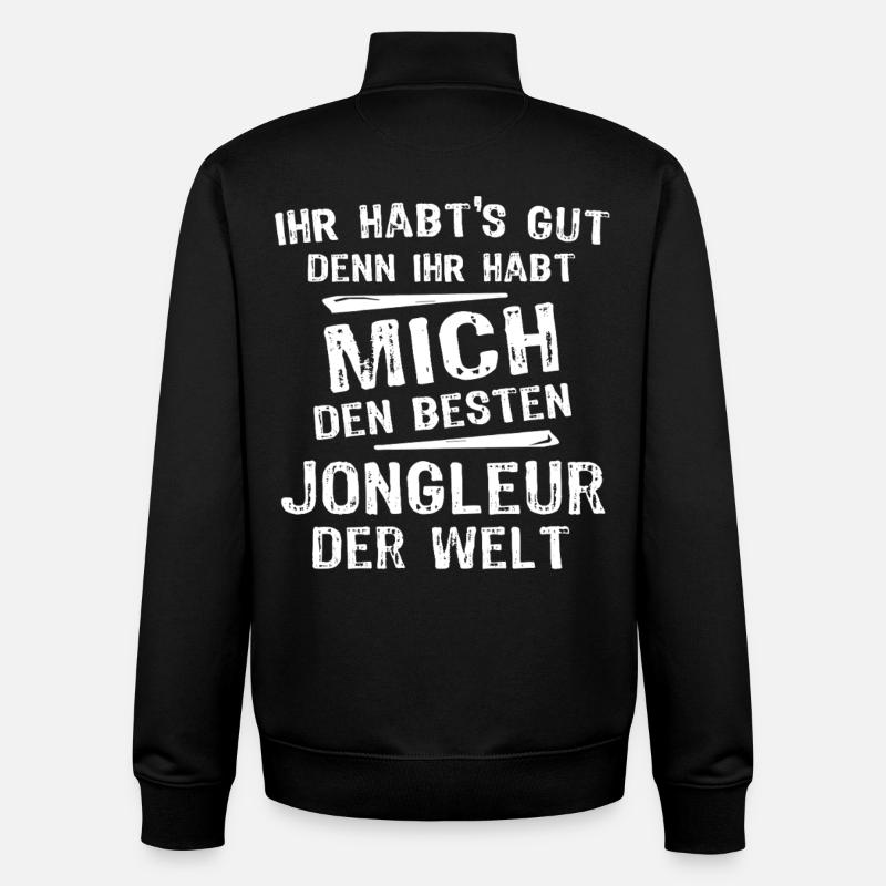 Jongleur - Unisex Organic Zip Sweatshirt von Stanley/Stella - Schwarz